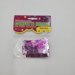 Makayla Personalized Name Confetti Pink & Silver Foil Kalan 1 Pack Party